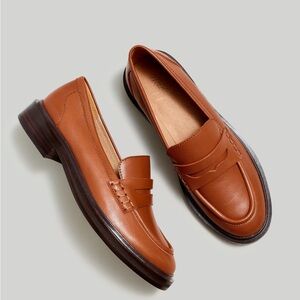 NIB Madewell Vernon Chunky Leather Loafer Dried Maple Brown Size 9 Women’s NL839